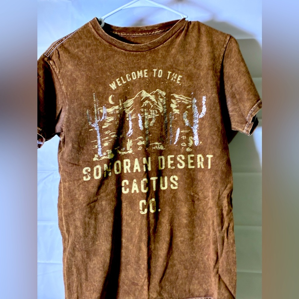AMERICAN HIGHWAY Brown with metallic design T-Shirt